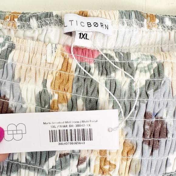 NWT BALTIC BORN Marta Floral Smocked Midi Dress 1X - Picture 10 of 11